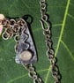Designer Silver Pendant Necklace - Pink Quartz on Textured Silver - Image 3
