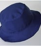 Blue Sun Hat Bucket Hat Ditsy Floral Rim Navy Blue Duck Egg Reversible Shade - Image 3