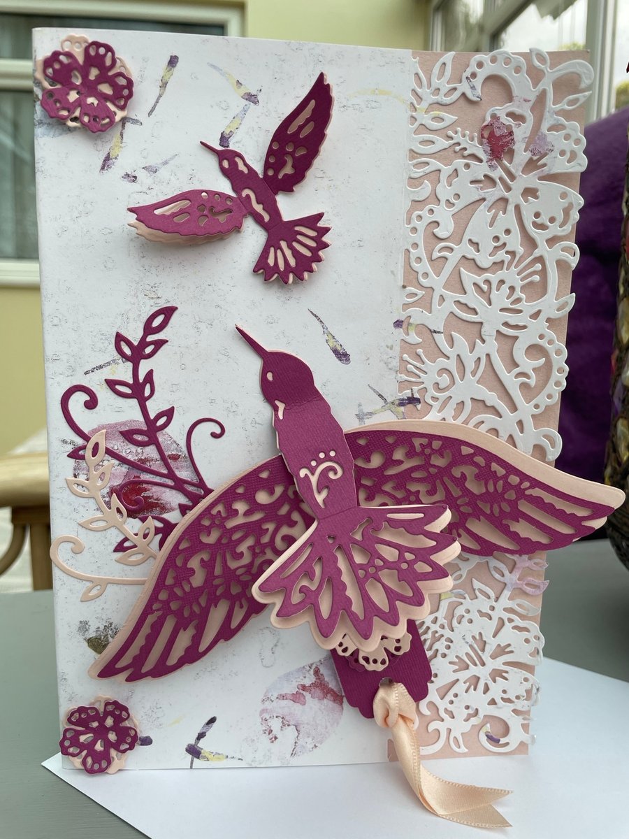 Flying bird kinetic birthday card