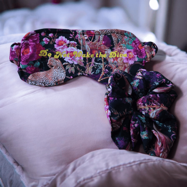 Sleep mask with a matching scrunchie