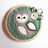 2 x Owl Brooches ... reserved for Little Fox