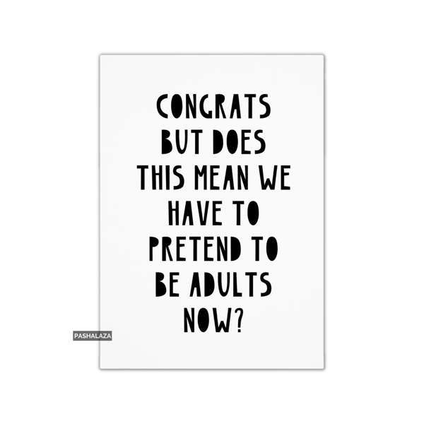 Funny Engagement Congrats Card - Novelty Congratulations Card - Adults