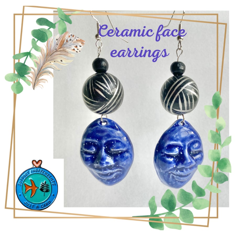 Blue Face earrings 