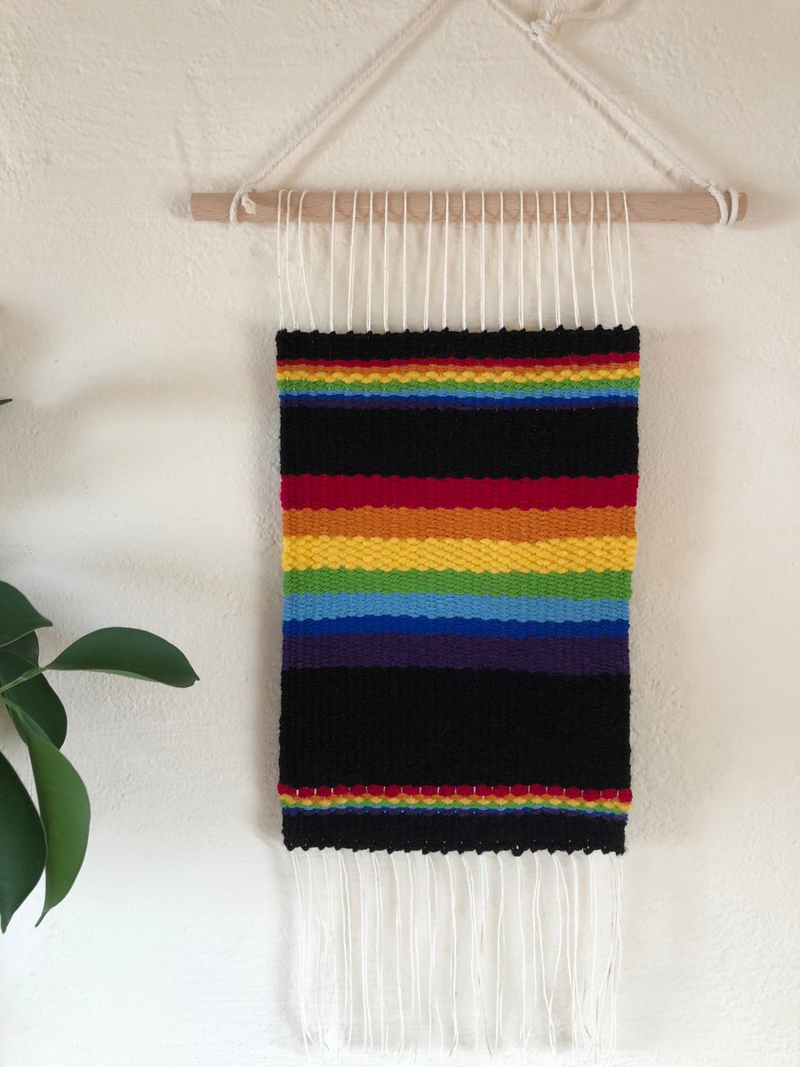 Triple Rainbow Hand Made Tapestry Wall Hanging Home Decor Pride