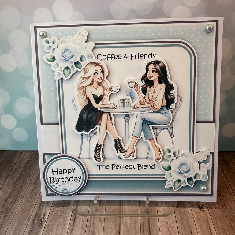 Coffee & Friends 2d card for ladies who like coffee and chats
