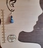Handmade polymer clay dangly earrings in  blue, green and sienna mix   - Image 4