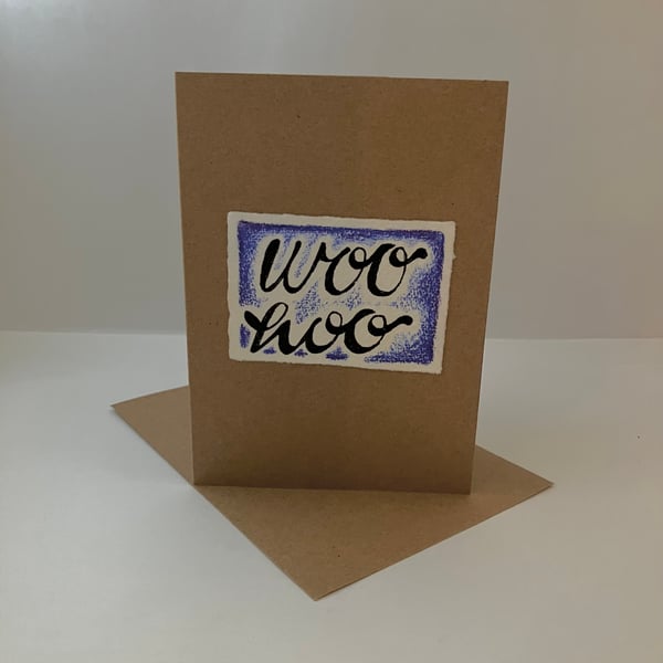 Woo Hoo - Blue Greetings Card
