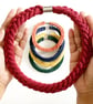  Knotted Cotton Statement necklace in yellow and orange, Sustainable jewellery - Image 2