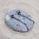 Silver jellyfish earrings with bobble chain DE4