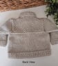 Designer Merino Wool Hand Knitted Baby Jacket & Matching Booties Set 0-3 months  - Image 2