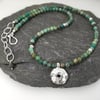 Silver and Cupric chrysocolla Rai necklace