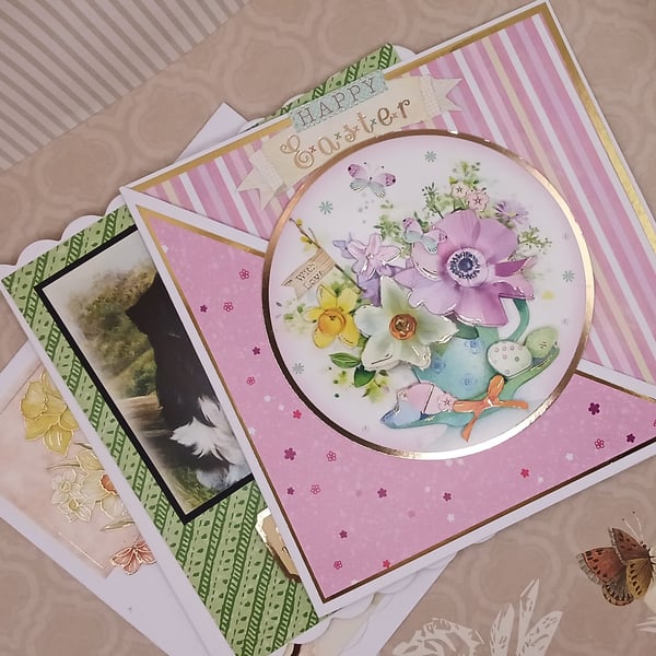 easter card selection set of 3 cards and envelopes