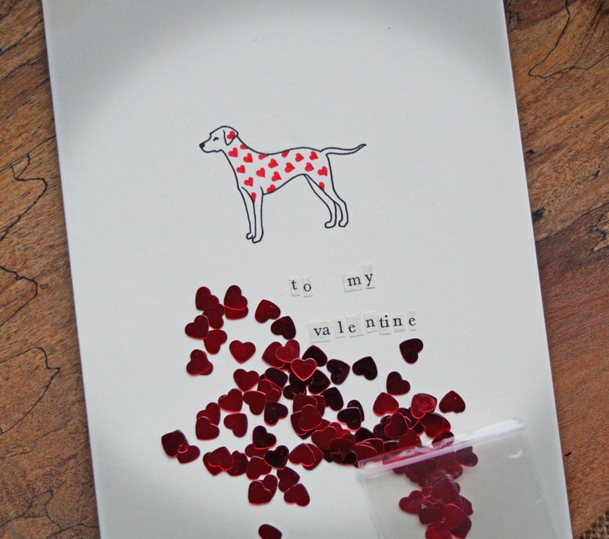Dalmatian Valentine's Card - READY TO SHIP