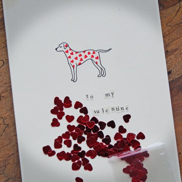 Dalmatian Valentine's Card - READY TO SHIP
