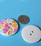 30mm Wooden Colourful Printed Heart Buttons 6pk Large Button (RLG4) - Image 2