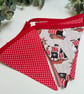 Handmade Fabric Bunting 9 Flags in a Red Pirate Design - Image 4