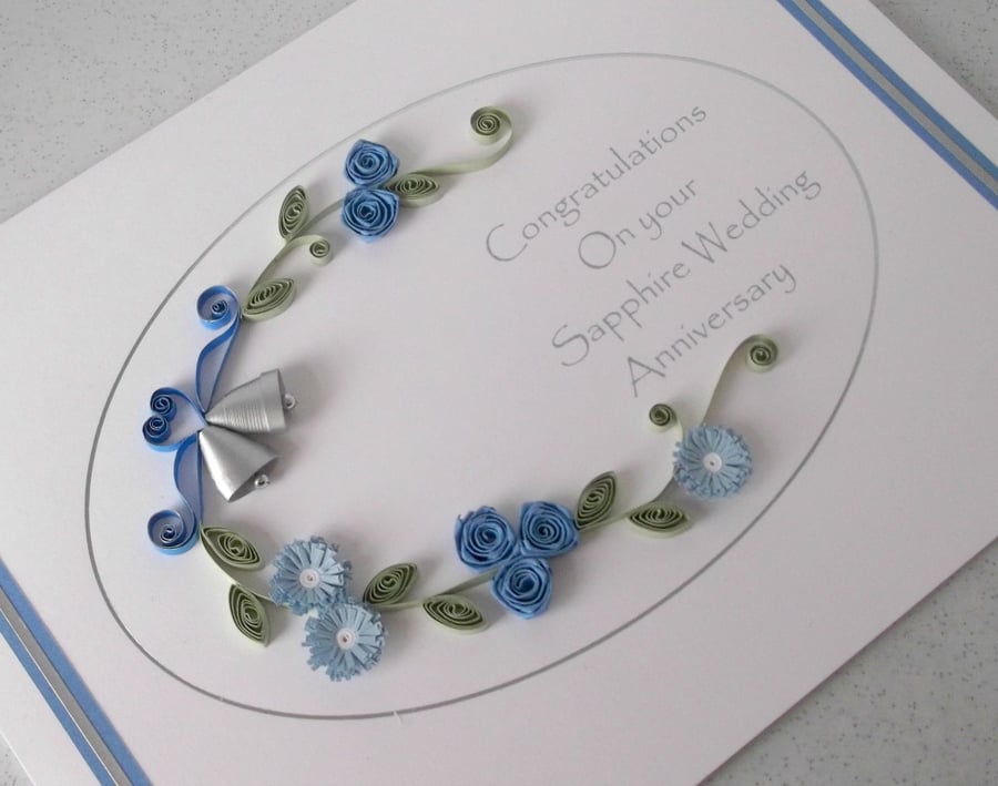 Quilled 45th anniversary card