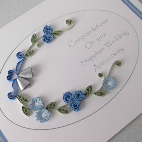 Quilled 45th anniversary card