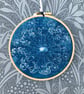  Original Art gift, Cyanotype Dill Flower in a Hoop. - Image 1