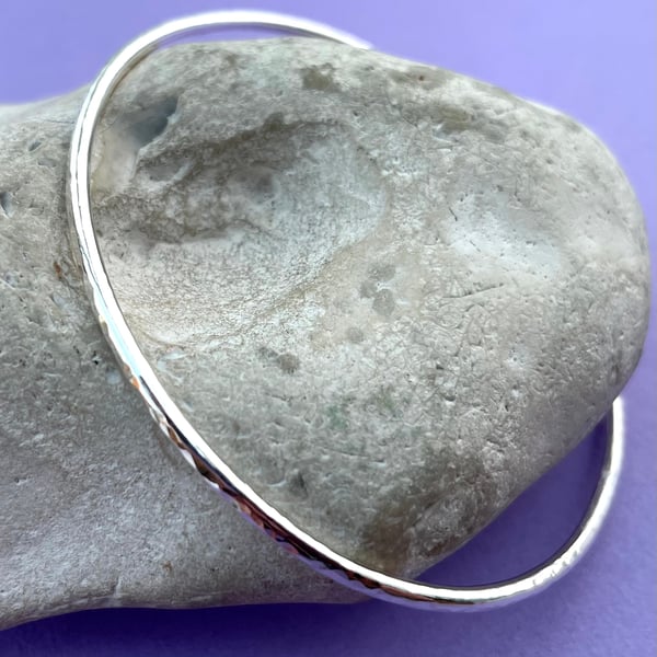 Sterling silver stacking bangle - Folksy