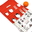 A cutlery  roll for 4 people for picnics camping and sports events etc 