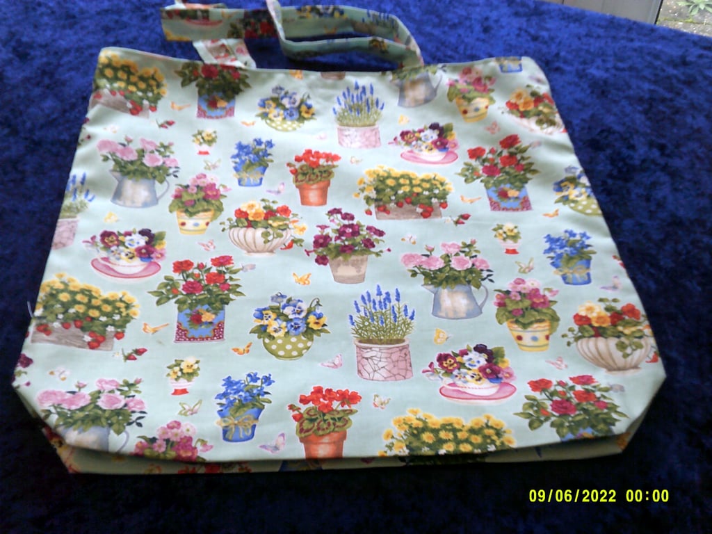 Pots of Flowers Fabric Bag