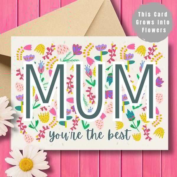 Plantable Mother's Day Card Card, Wildflower Seed Paper, Ecofriendly