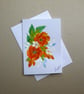 hand painted floral blank greetings card ( ref FA 309 A6 )