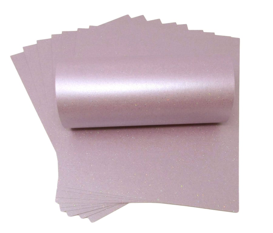 10 Sheets A4 Pale Lilac Iridescent Sparkle Card Quality 300gsm 110lb Cover Card 