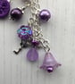 Purple Bag Charm with Dorset Button and Beaded Angel - Image 2