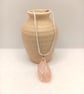 Rose Quartz Necklace - Wire Wrapped Rose Quartz - Rose-Pink Necklace   - Image 3