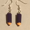Magna - purple pencil earrings