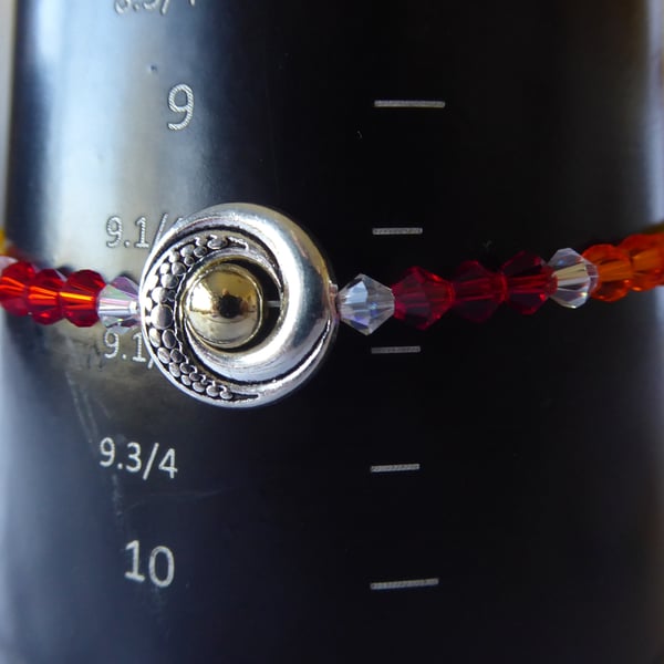 Rainbow Faceted Bead Small Anklet with Dragon Eye 