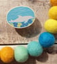 Dolphin Wooden Pin Brooch - Image 1