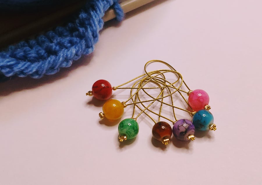 Beaded stitch markers set of 10