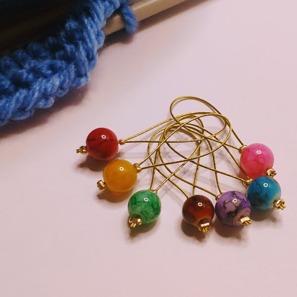 Beaded stitch markers set of 10