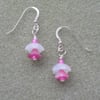 Flower earrings with sterling Silver Ear Wires 