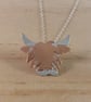 Sterling Silver and Copper Douglas Highland Cow Necklace (SKU201025D)