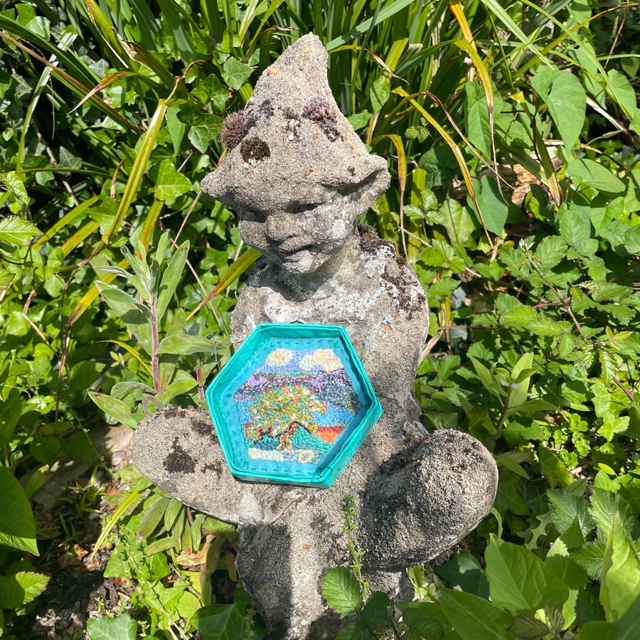 Trinket dish - hand embroidered multi function dish ‘From little acorns’