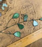 Stained Glass Flower, Eucalyptus Tiffany Suncatcher, Glass Leaves Stem - Image 4