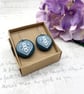 Summer Seconds - Scandi love Hearts fabric button dangle earrings - Image 3