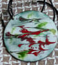 pendant on thong - scrolled green and red on white - Image 3