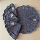4 Crochet placemats 