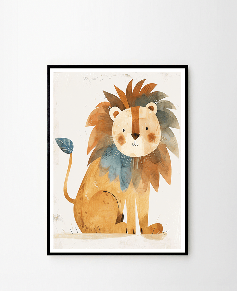 Friendly Lion Nursery Print 