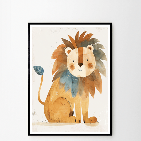 Friendly Lion Nursery Print 
