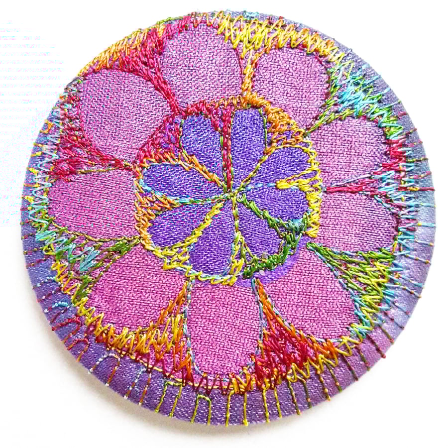 Stitched Silk Pocket Mirror 