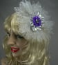 Fascinator Silver and purple  flower - Image 3