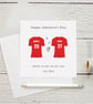 Football Valentine's Day Card, personalised with any team, names and year. 