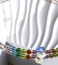 Rainbow Beaded Necklace Iridescent Glass Focal Choker Colourful Playful Jeweller