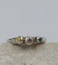 Sterling Silver Molten Ring, Pink Green Yellow CZ Gemstones - Size K - Image 2